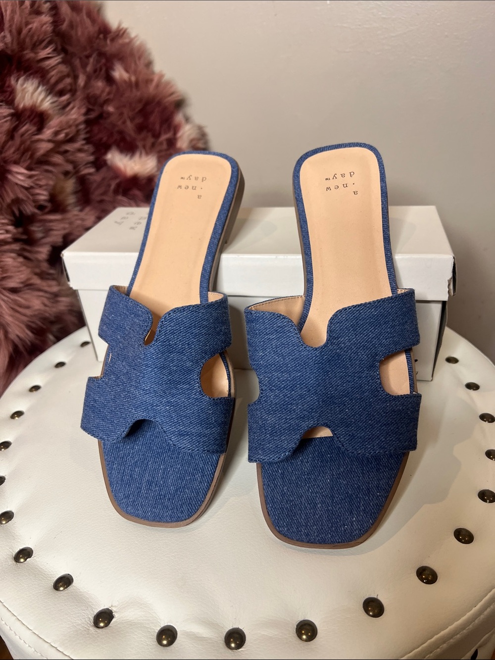a new day Denim Cutout Slide Sandals - Blue - Picture 2 of 3